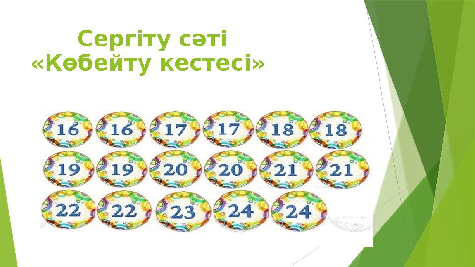 Сергіту сәті «Көбейту кестесі»