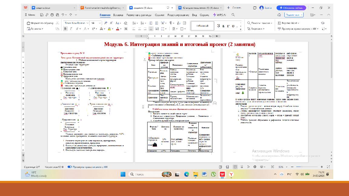 Модуль 6. Интеграция знаний и итоговый проект (2 занятия)