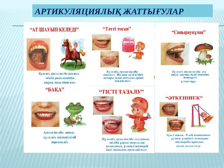 АРТИКУЛЯЦИЯЛЫҚ ЖАТТЫҒУЛАР