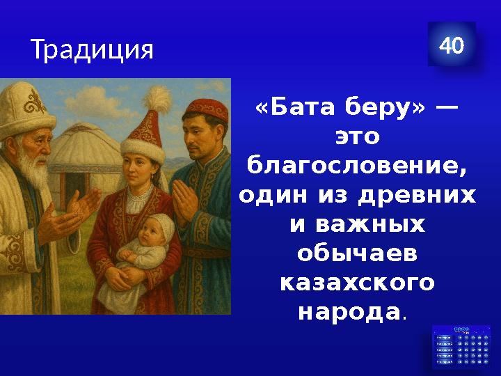 Традиция «Бата беру» — это благословение, один из древних и важных обычаев казахского народа. 40