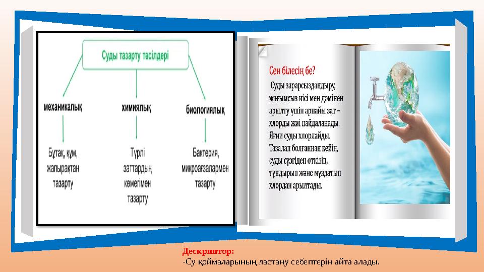 Дескриптор: -Су қоймаларының ластану себептерін айта алады.