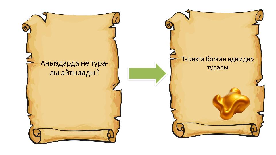 Аңыздарда не тура- лы айтылады? Тарихта болған адамдар туралы