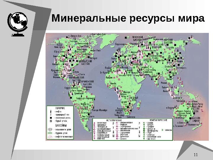 11 Минеральные ресурсы мира