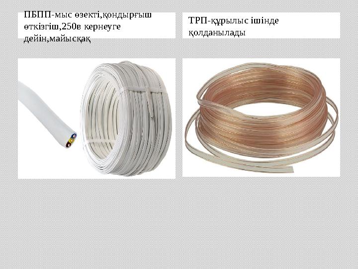 ПБПП-мыс өзекті,қондырғыш өткізгіш,250в кернеуге дейін,майысқақ ТРП-құрылыс ішінде қолданылады