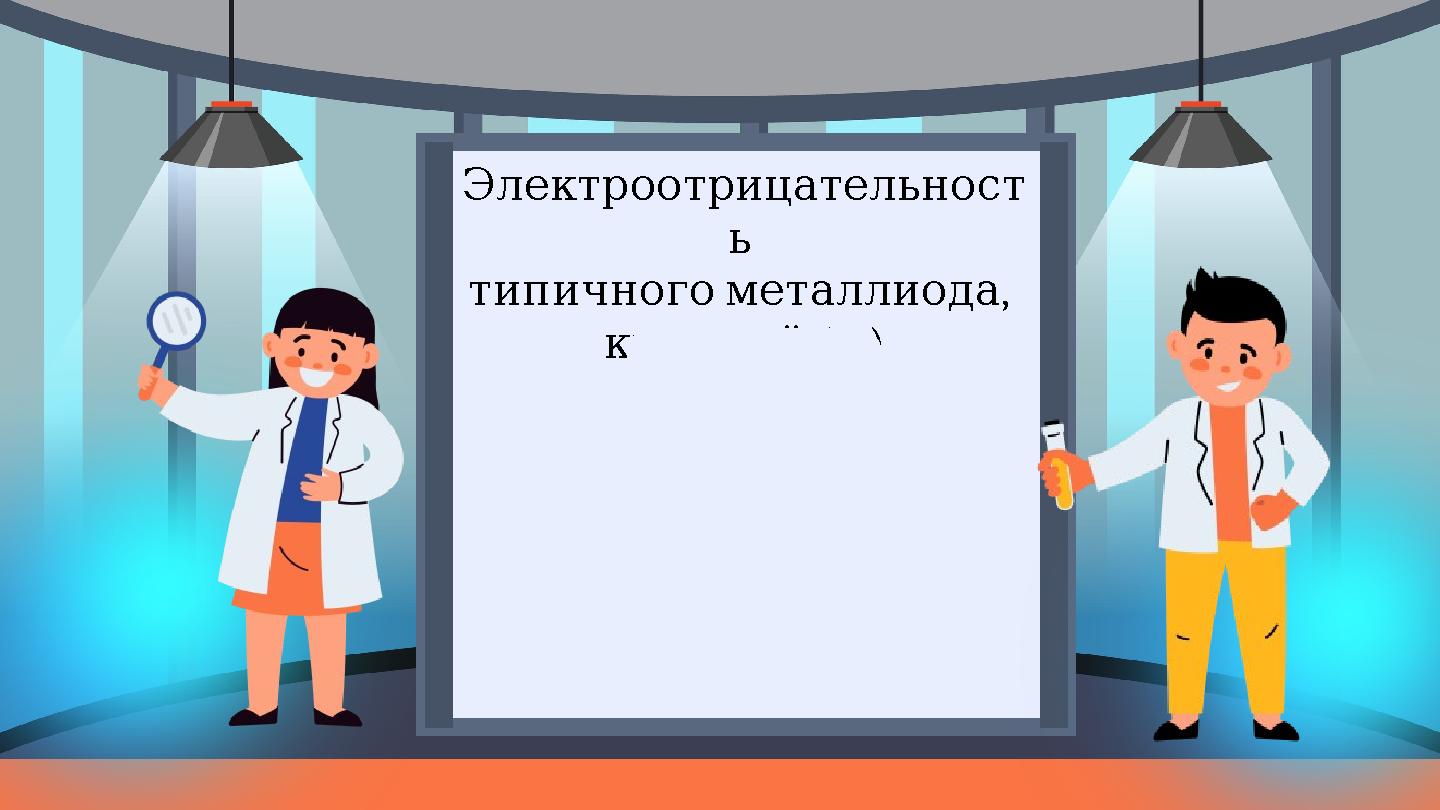 Электроотрицательност ь , типичногометаллиода ( кремний Si) 1,8
