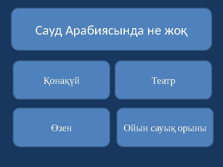 Сауд Арабиясында не жоқ Қонақүй Өзен Ойын сауық орыны Театр