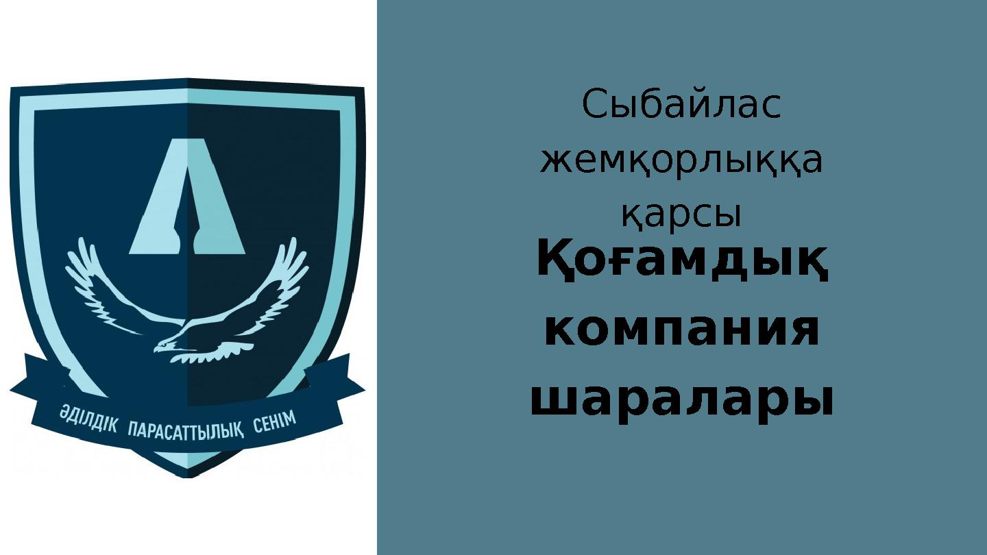 Сыбайлас жемқорлыққа қарсы Қоғамдық компания шаралары