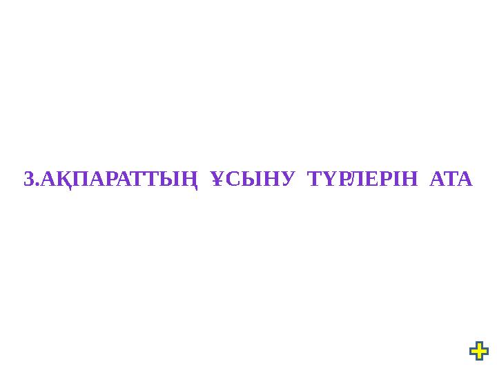 3.АҚПАРАТТЫҢ ҰСЫНУ ТҮРЛЕРІН АТА