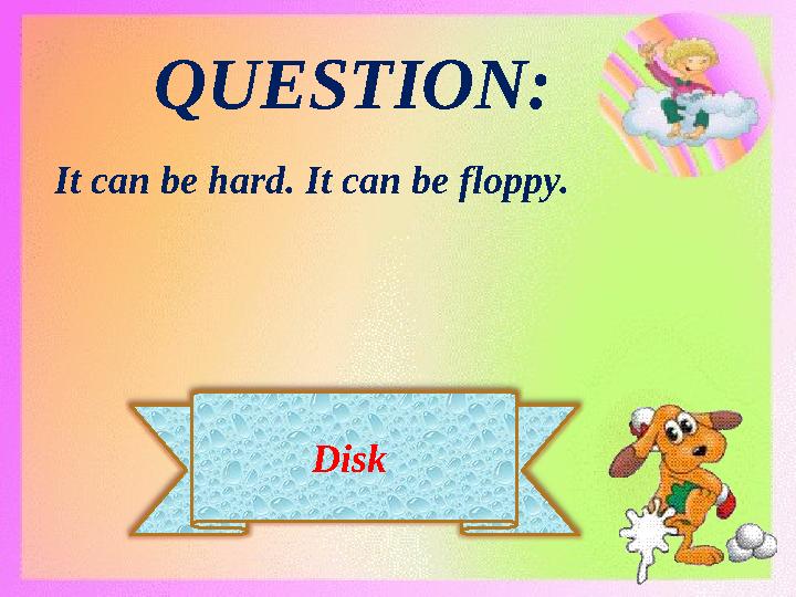 Disk QUESTION: It can be hard. It can be floppy.