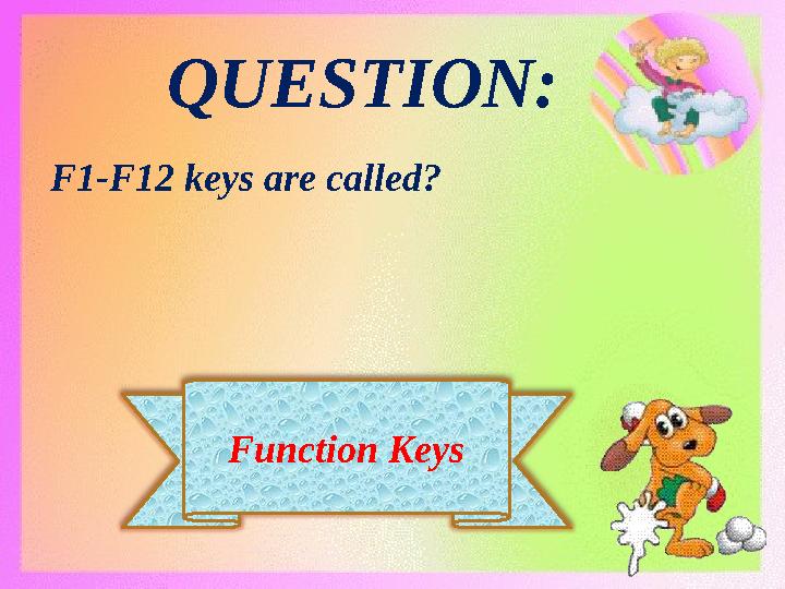 Function Keys QUESTION: F1-F12 keys are called?