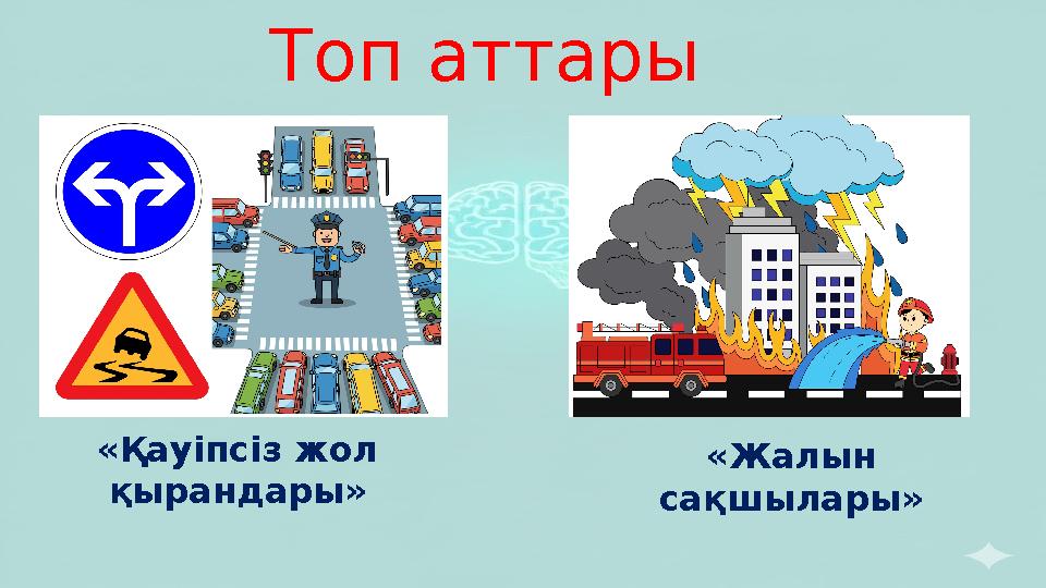 Топ аттары «Қауіпсіз жол қырандары» «Жалын сақшылары»