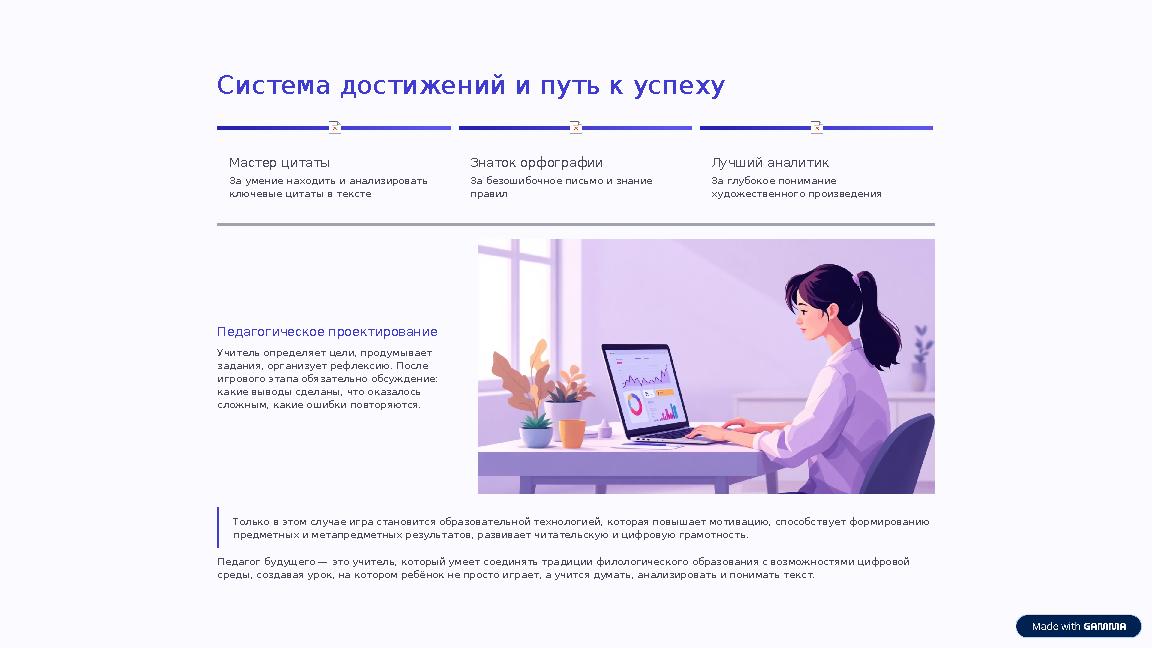 Система достижений и путь к успеху Мастер цитаты За умение находить и анализировать ключевые цитаты в тексте Знаток орфографии
