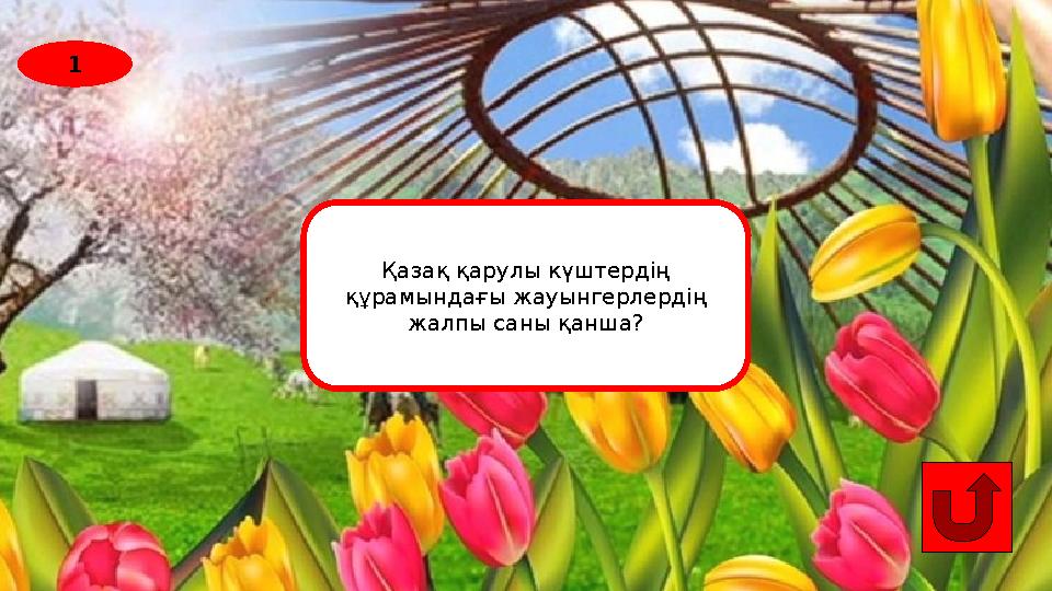 1 Қазақ қарулы күштердің құрамындағы жауынгерлердің жалпы саны қанша?
