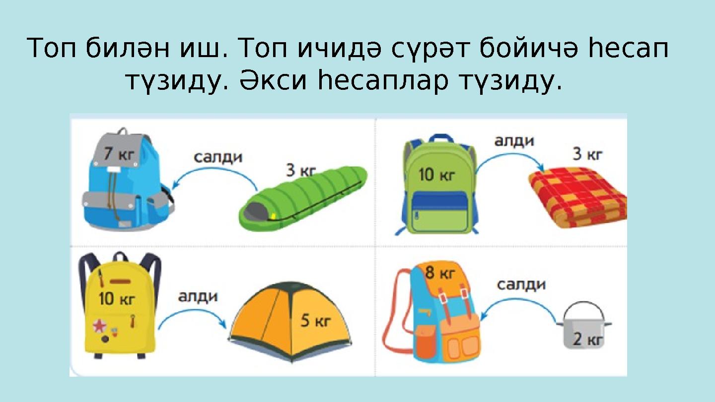 Топ билән иш. Топ ичидә сүрәт бойичә һесап түзиду. Әкси һесаплар түзиду.