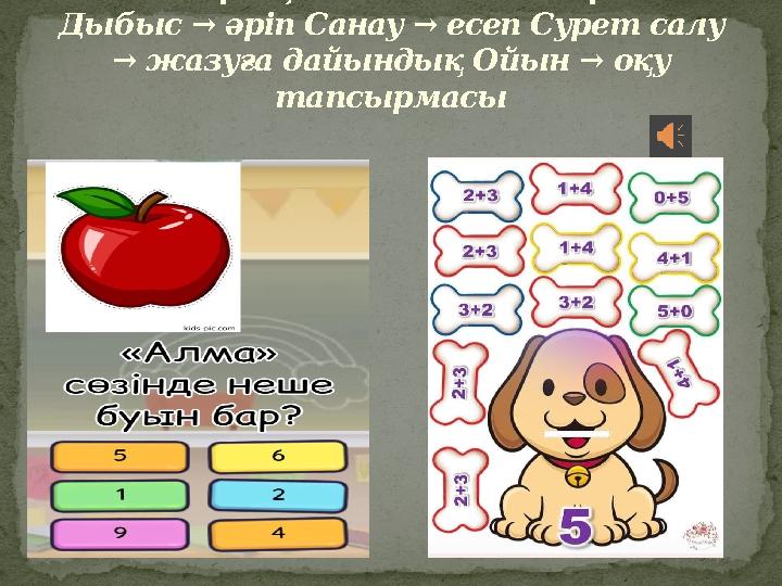Көпірдің негізгі бағыттары Дыбыс → әріп Санау → есеп Сурет салу → жазуға дайындық Ойын → оқу тапсырмасы